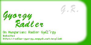 gyorgy radler business card